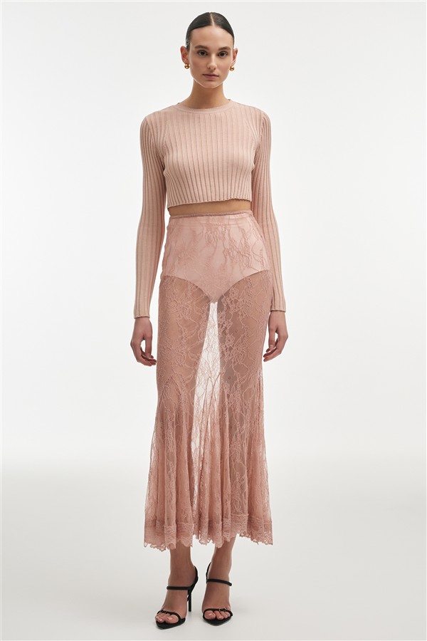 NR FEMME KNITTED CROP TOP PINK